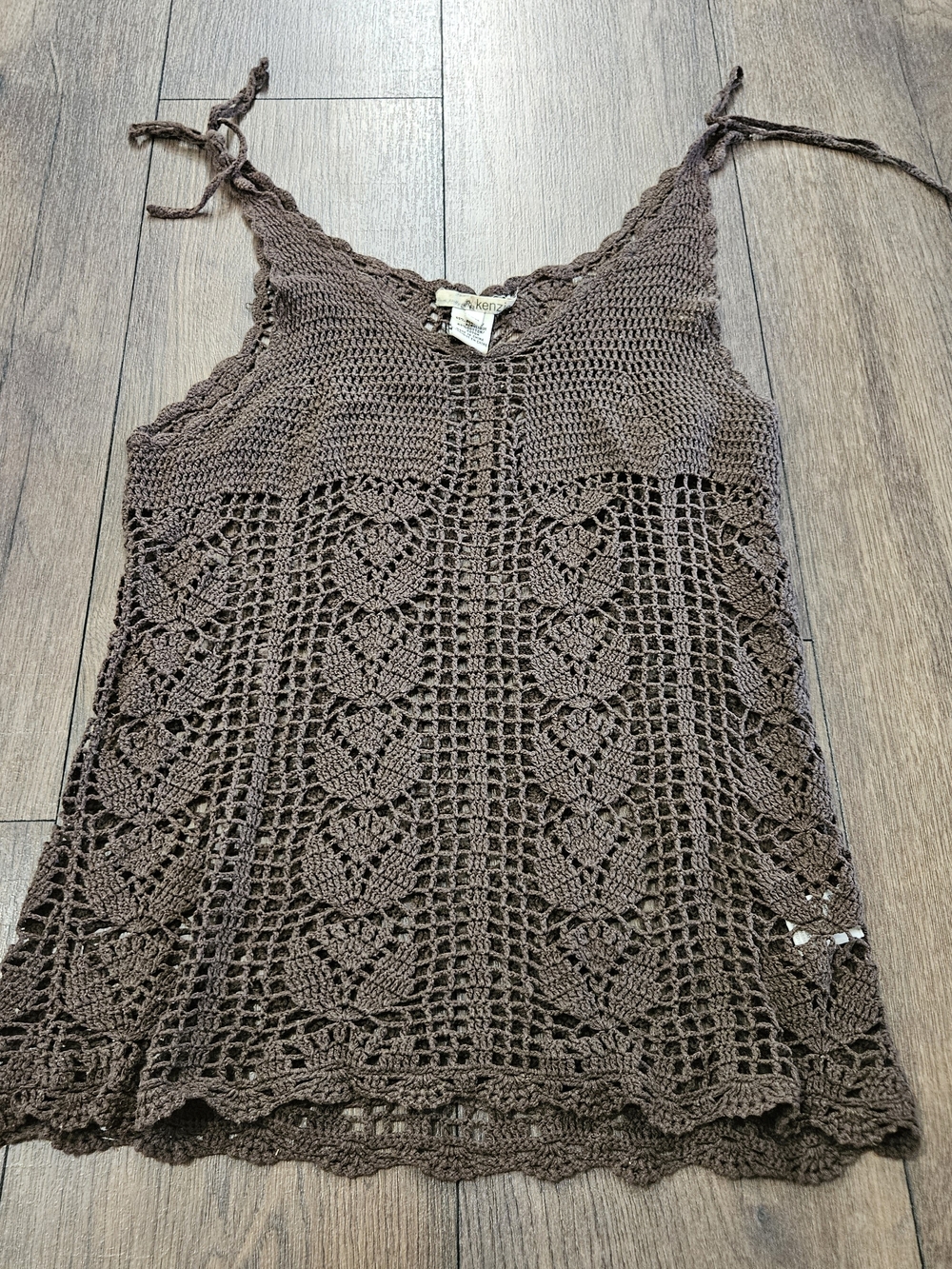 Brown Crochet Kenzie Tank Top Size M